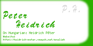 peter heidrich business card