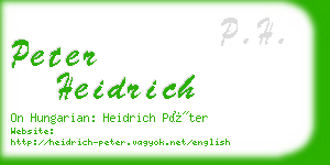 peter heidrich business card